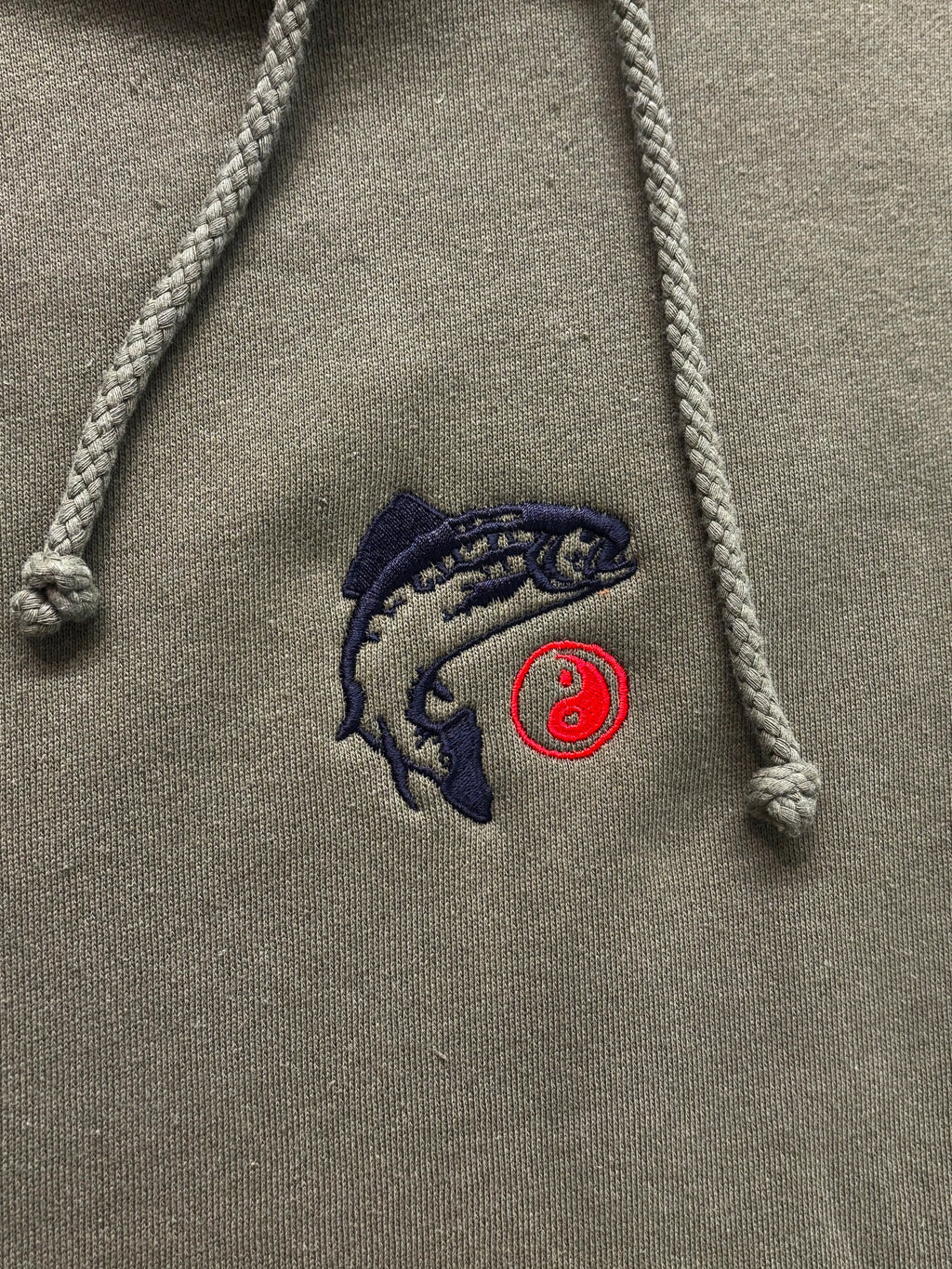 Olive Yin Yang Trout Hoodie