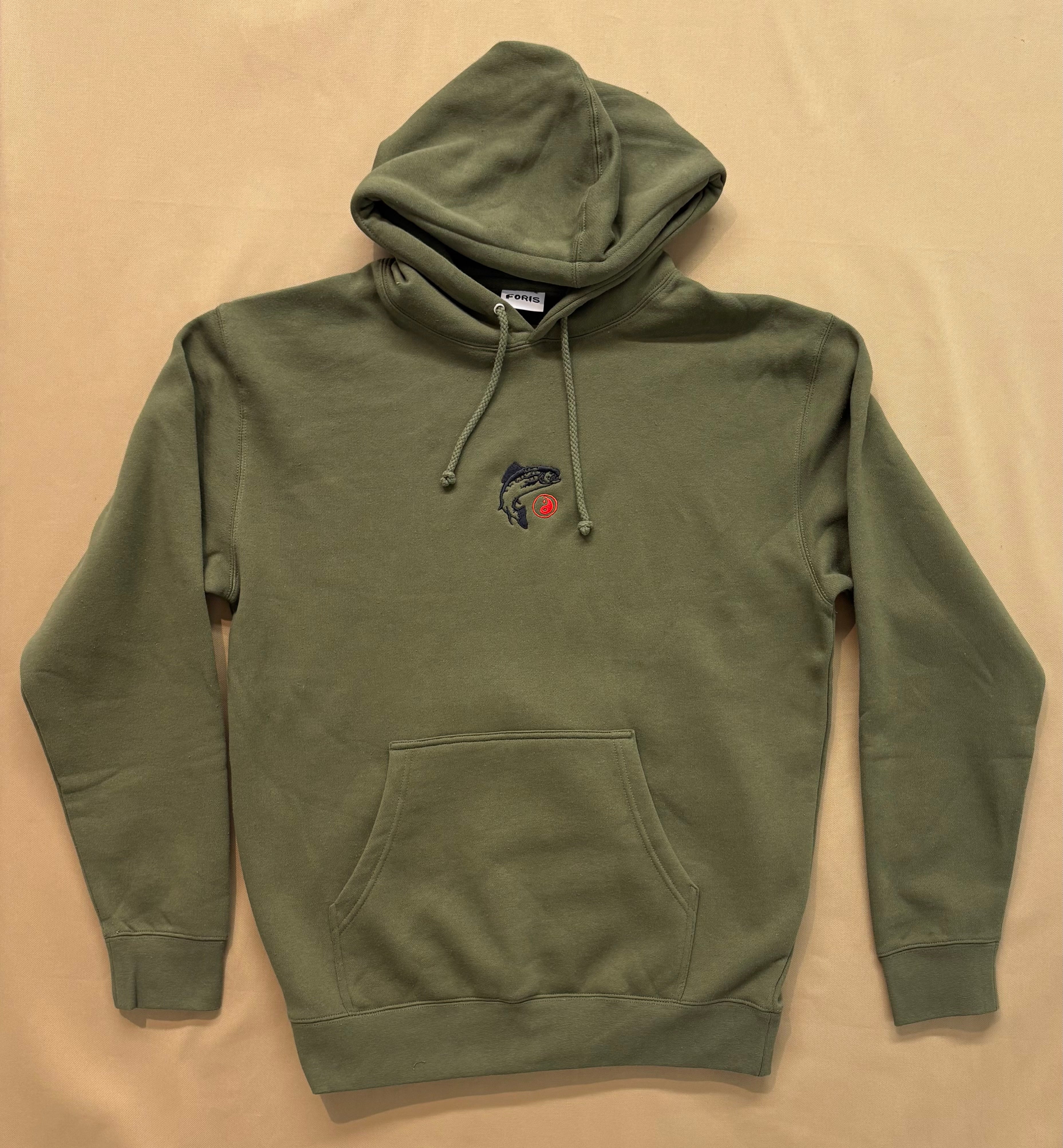 Olive Yin Yang Trout Hoodie
