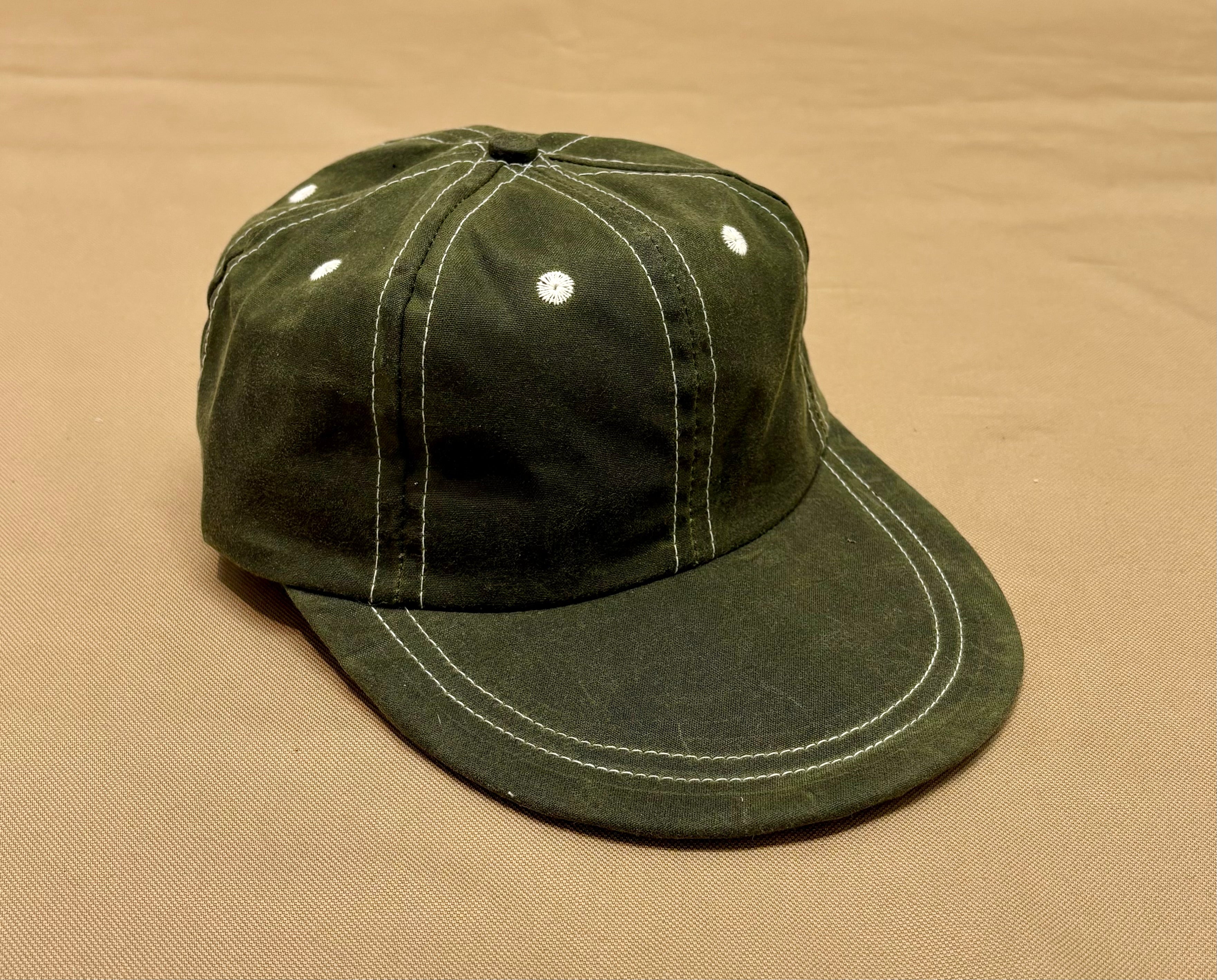 Olive packable waxed canvas long bill